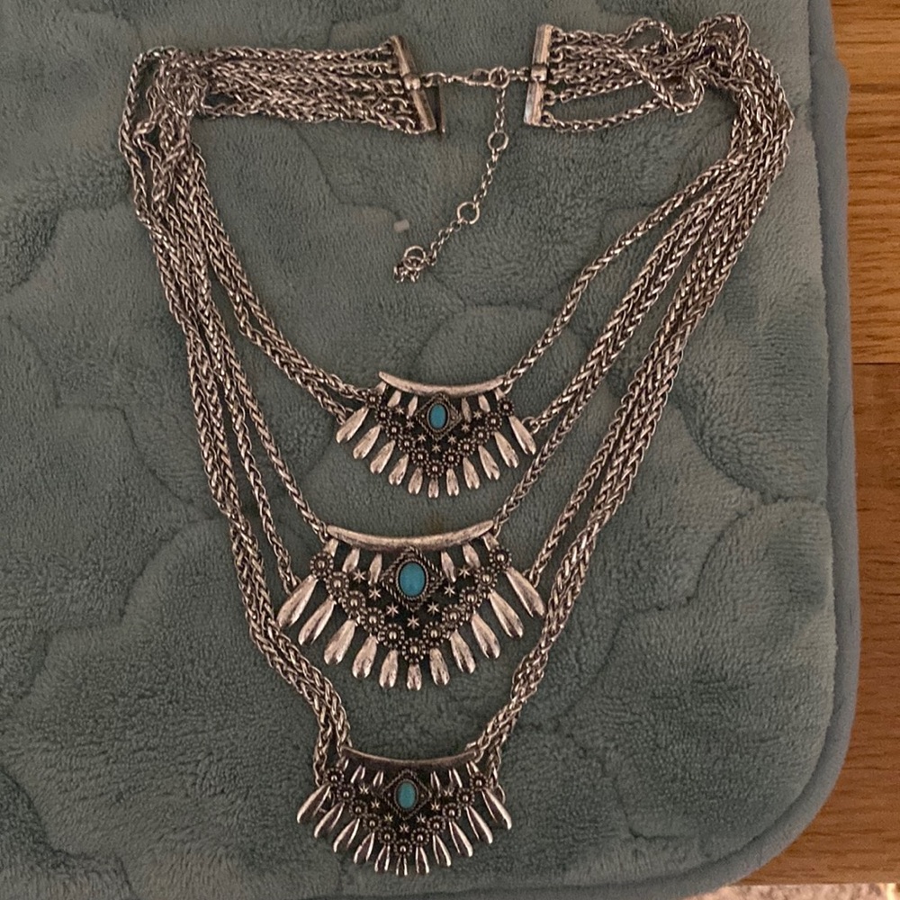 Idyllwind 3 tier color turquoise color, necklace. New. Never worn.